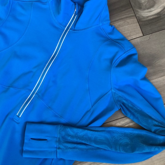 RARE Lululemon 10 Star Runner 1/2 Zip L/S Cornflower Blue RULU Ruffles Mesh - Picture 16 of 16